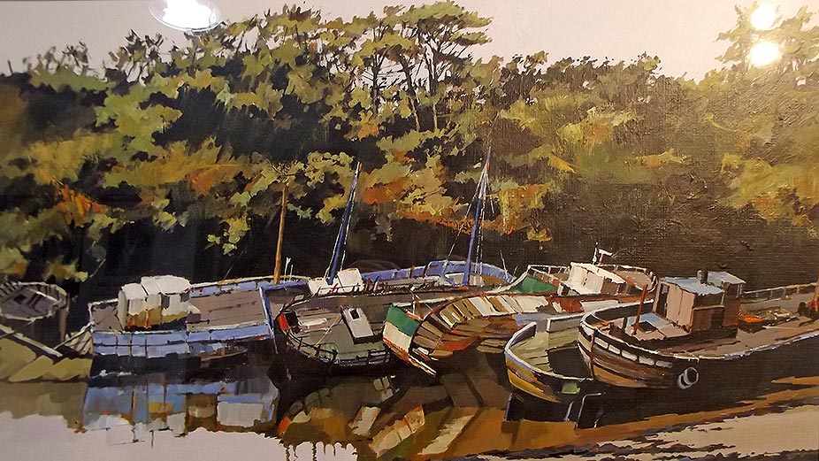 Les épaves de Douarnenez - acrylique sur contrecollé - 74 x 56 cm - © Henri Belbéoc'h