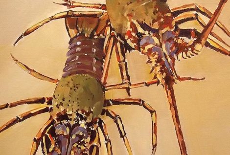 Les langoustes - acrylique sur toile - 35 x 27 cm - © Henri Belbéoc'h