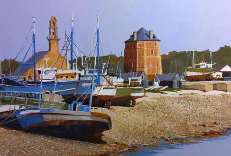 Henri BELBEOCH Le Sillon Camaret Acrylique sur contrecolle 81x50 1